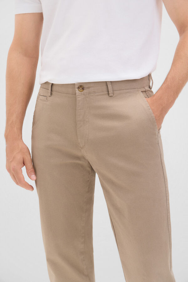 Cortefiel Pantalón chino estampado regular fit Beige