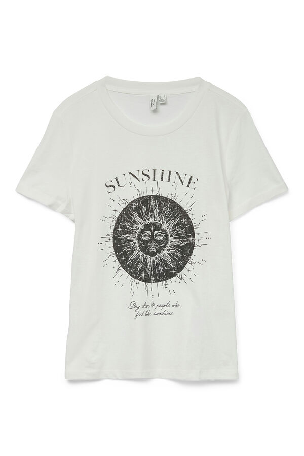 Vero Moda T-shirt de algodão estampada Branco