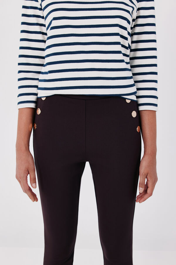 Cortefiel Legging with snaps Dark brown