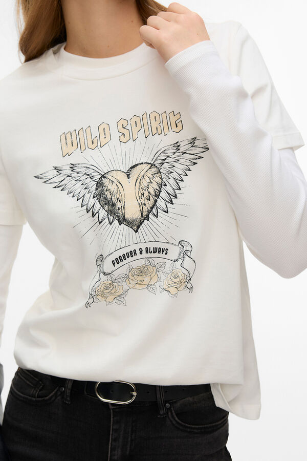 Vero Moda T-shirt de manga curta em algod&atilde;o Branco