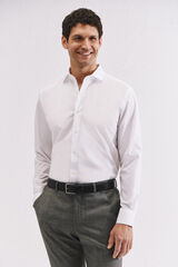 Cortefiel Slim fit easy-iron ottoman dress shirt White