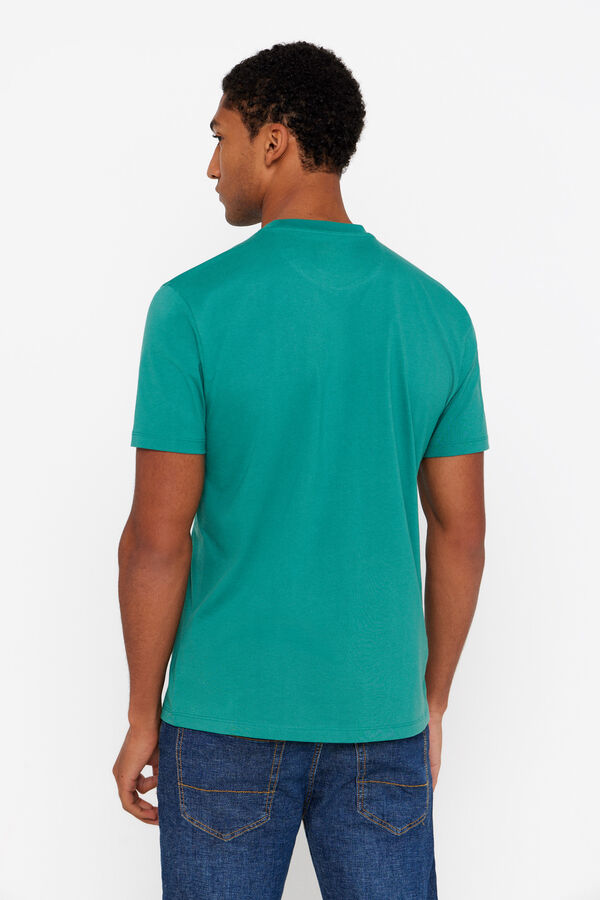 Cortefiel Camiseta basica bolsillo Verde