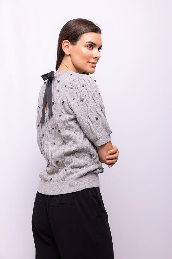 Object Camisola com oitos e pérolas Cinzento