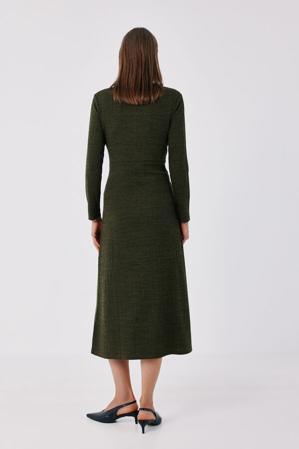 Cortefiel Knot waist dress Kaki