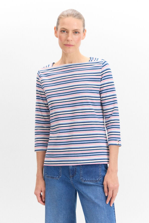 Cortefiel Essential boat neck T-shirt Multicolour