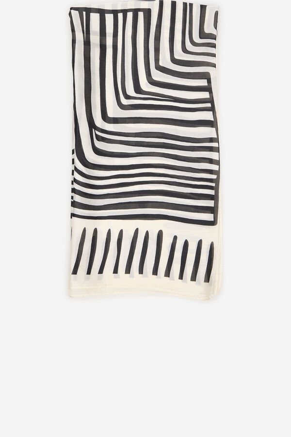 Cortefiel Pa&ntilde;uelo satinado geom&eacute;trico Estampado blanco