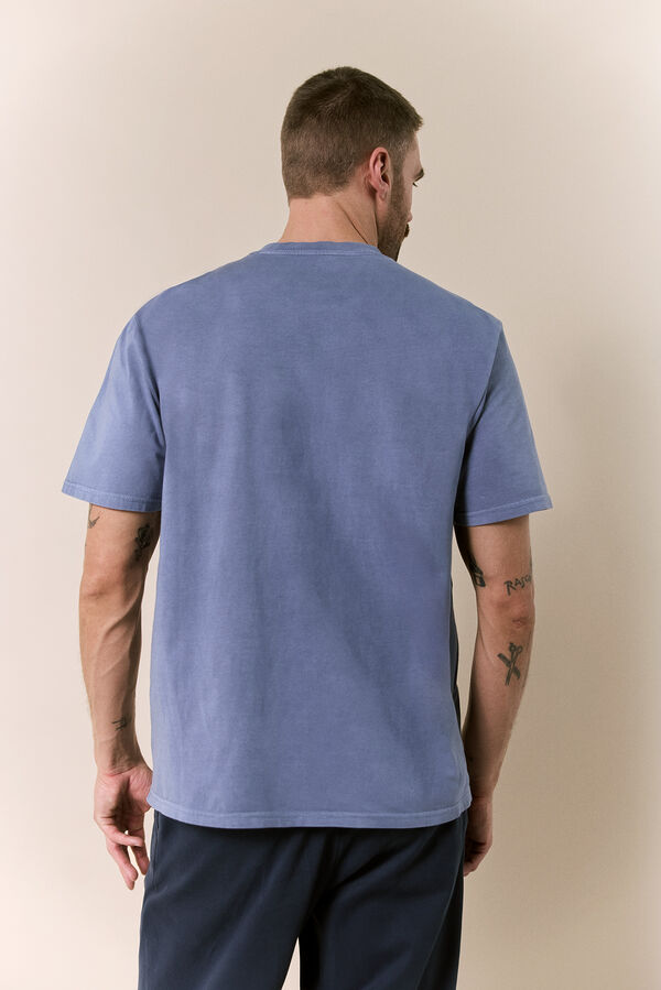 OOTO Washed short sleeve logo T-shirt Blue