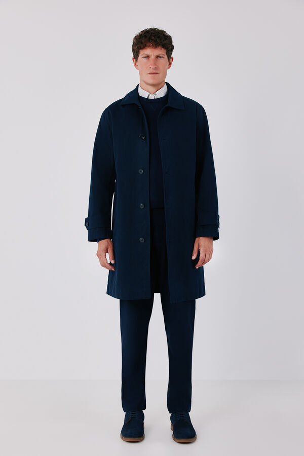 Cortefiel Cotton trench Navy
