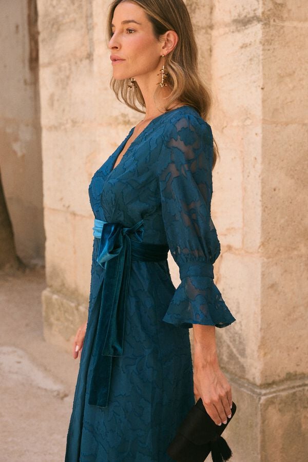 Pol&iacute;n Et Moi Vestido de convidada Oslo Azul