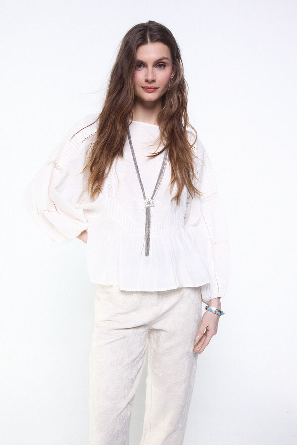Slowlove Embroidered blouse Ivory