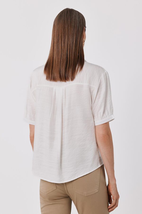 Cortefiel Short sleeve shirt Ivory