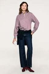 Selected Camisa gola mao 100% algodão orgânico. Roxo