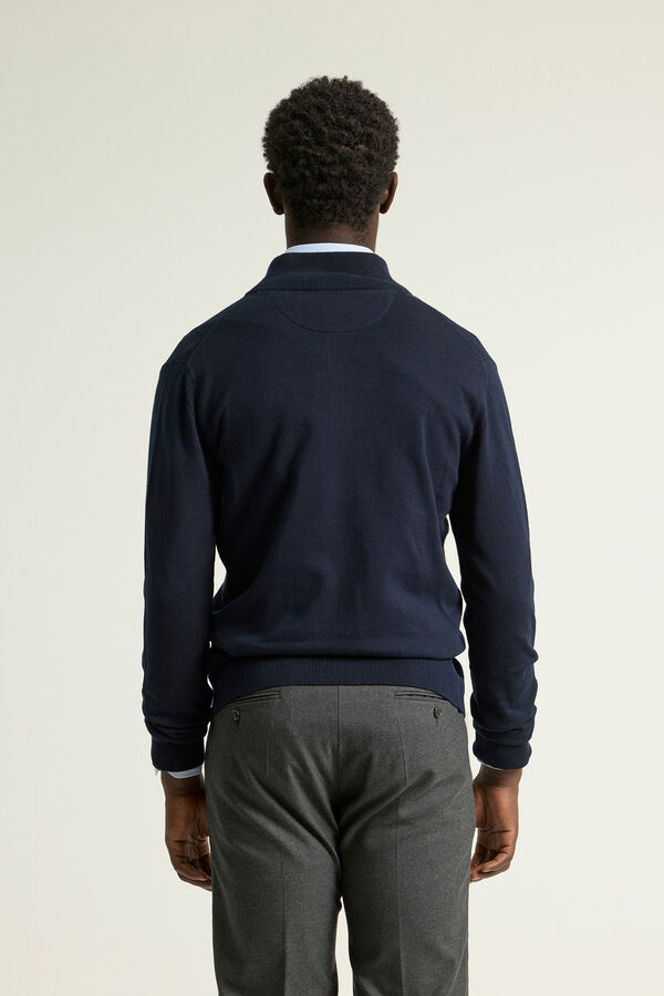 PuroEGO Chaqueta cremallera punto Azul marino