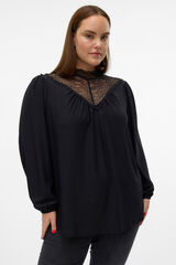 Vero Moda Curve renda de manga comprida Preto