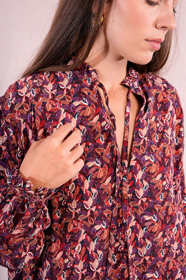 Molly Bracken Camisa bufante de manga Multicolorido