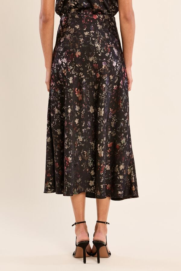 Molly Bracken Saia comprida estampado floral Preto