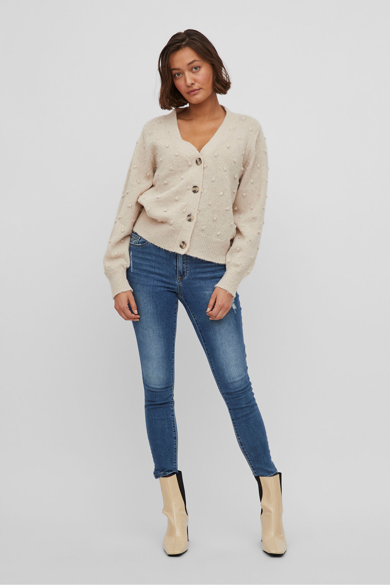 Vila Casaco de malha de malha com malha