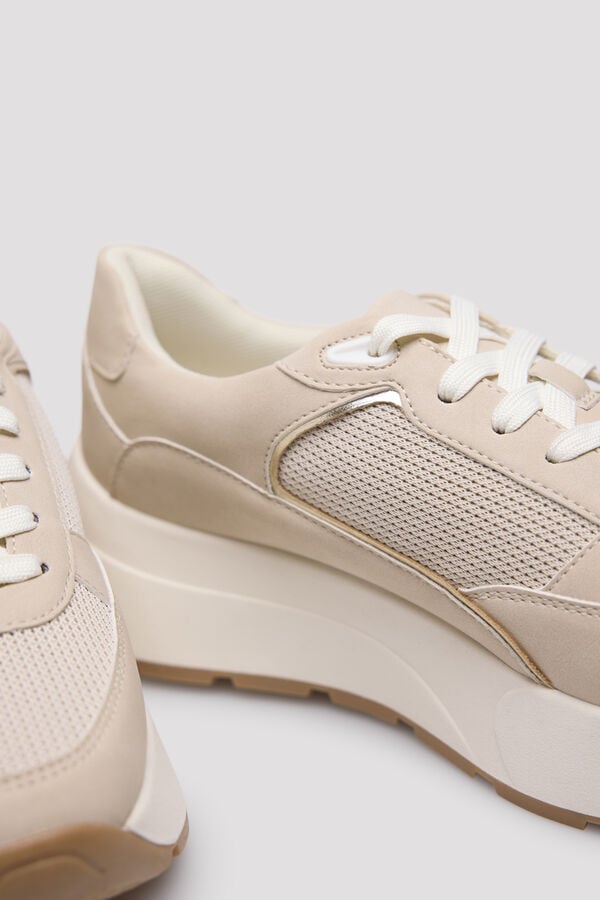 Cortefiel Platform trainers Beige