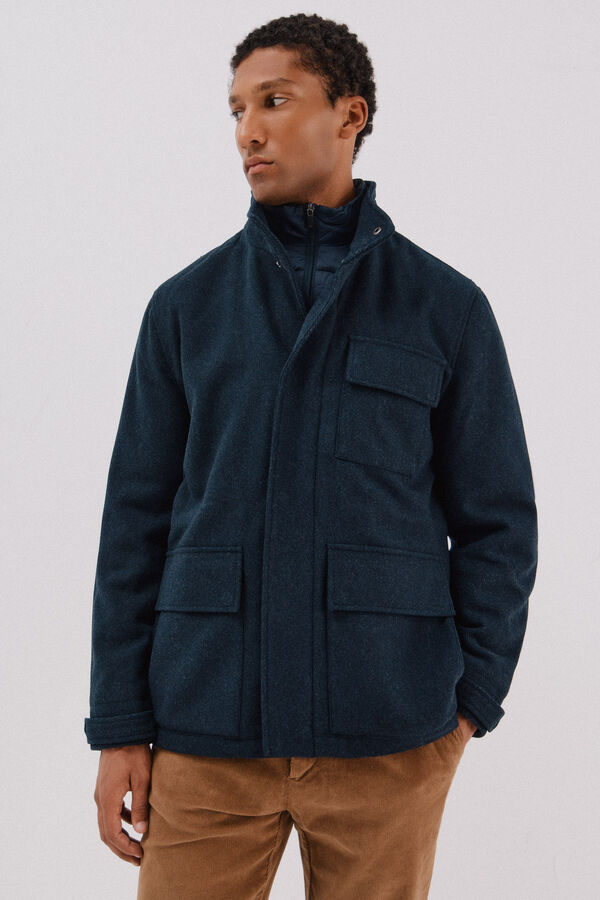 Cortefiel Coat with removable lining Navy