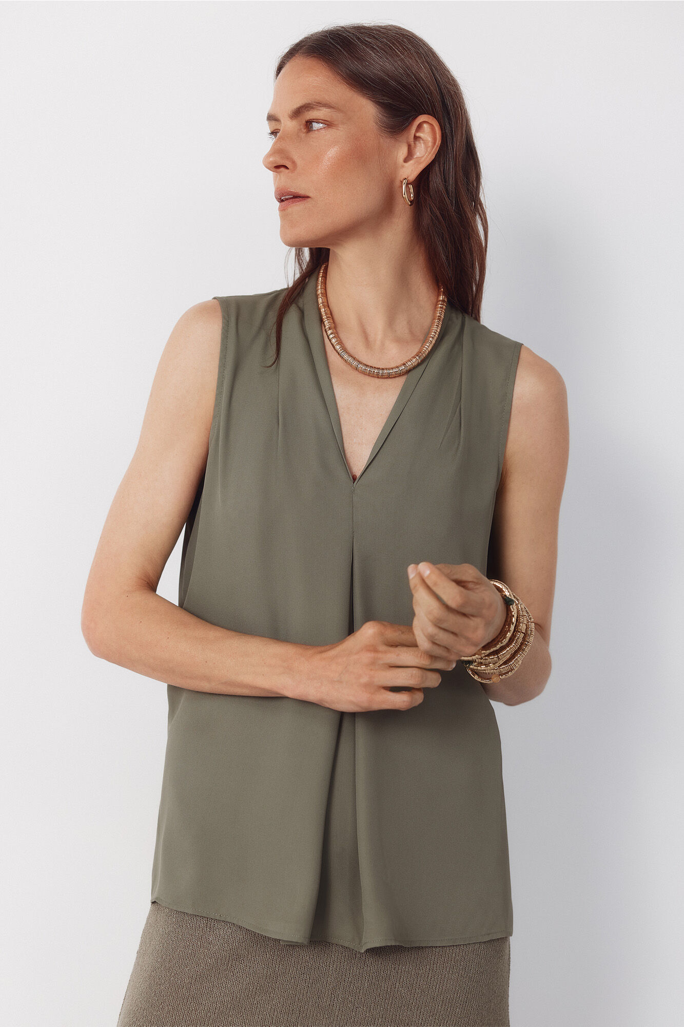 Cortefiel Blusa fluida pliegue