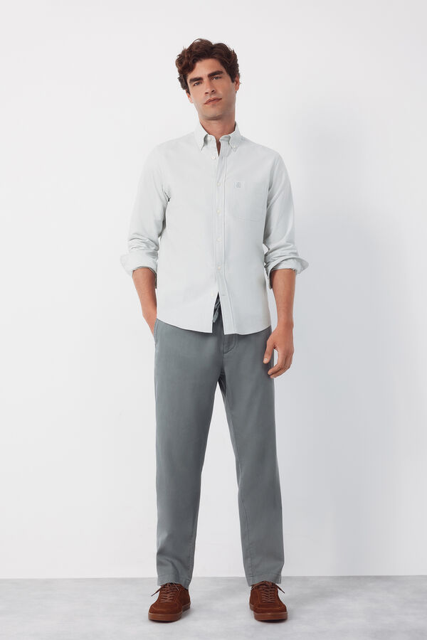 Cortefiel Tapered Tencel Cotton chinos Trousers Kaki