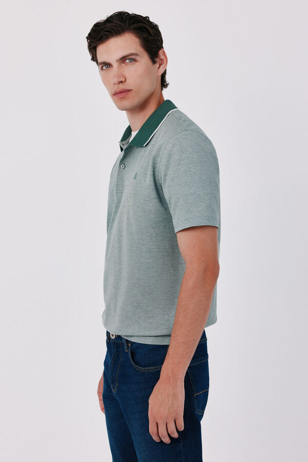 Cortefiel Polo oxford piqu&eacute; Kaki