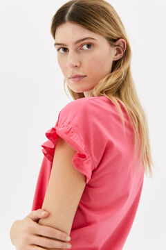 Cortefiel Camiseta volante Rosa