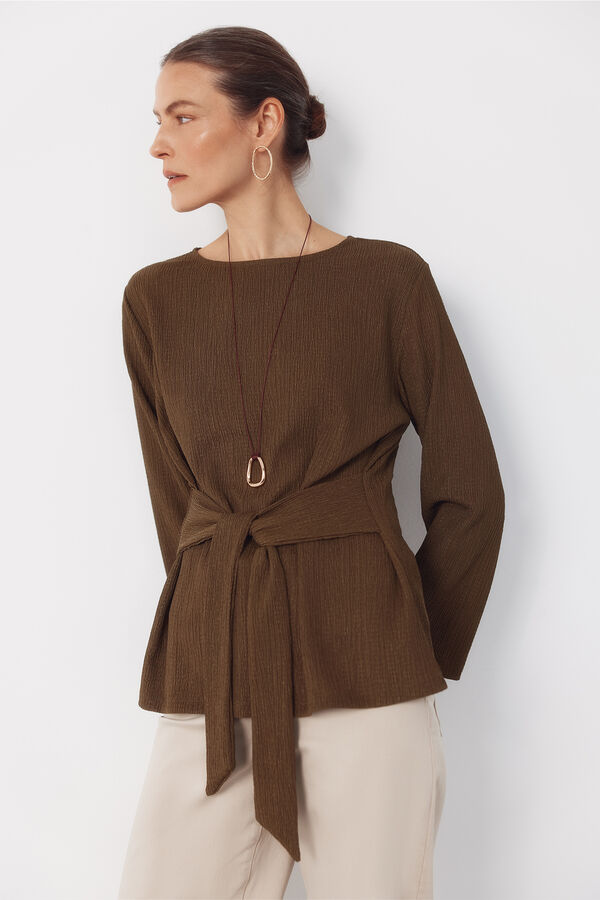 Cortefiel Front knot top Kaki