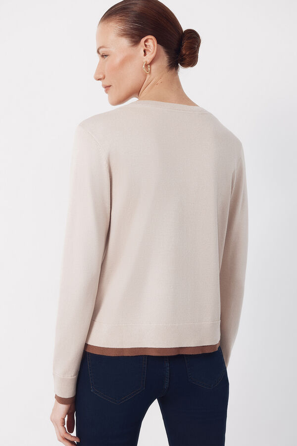 Cortefiel Jersey-knit contrast jacket Nude