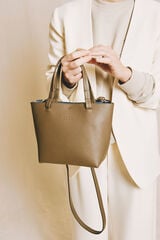 Zubi Bolsa tote Isak S de pele Tostado