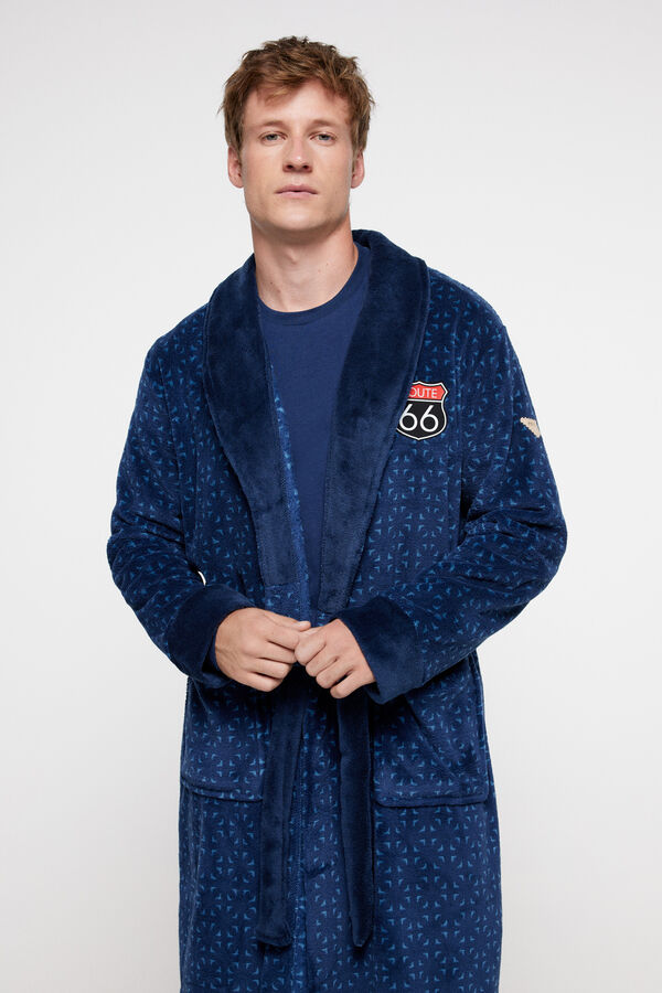 Privata Comfortable navy robe Blue