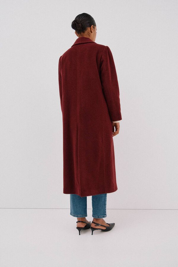 Cortefiel Long coat Italian fabric Maroon