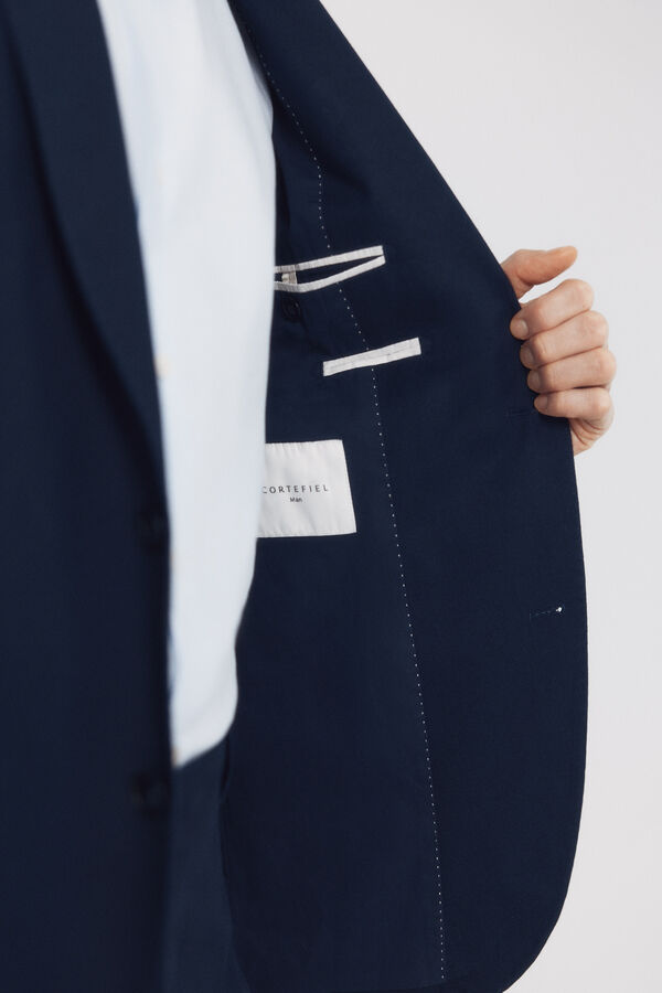 Cortefiel Blazer coordenado em mistura de linho Azul