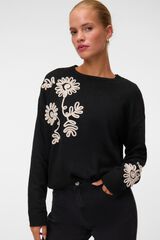 Vero Moda Camisola com bordado floral Preto