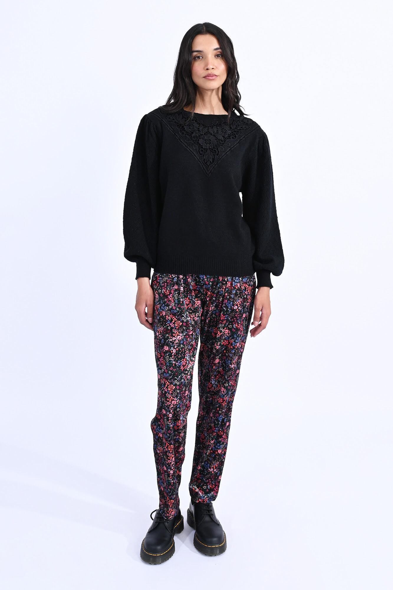 Jersey negro manga abullonada zara store