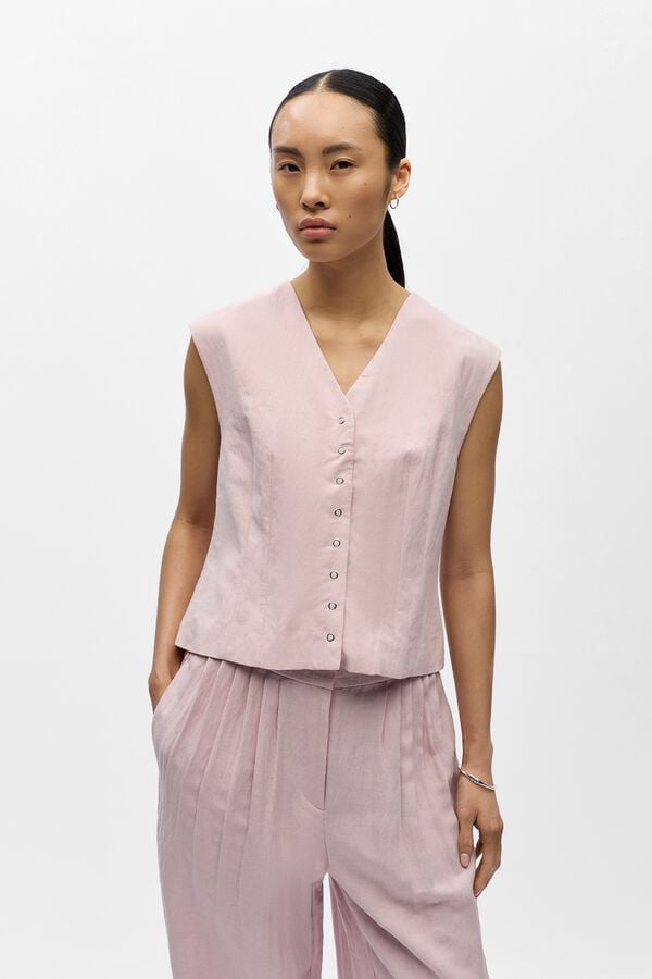 Object Linen darted gilet Lilac