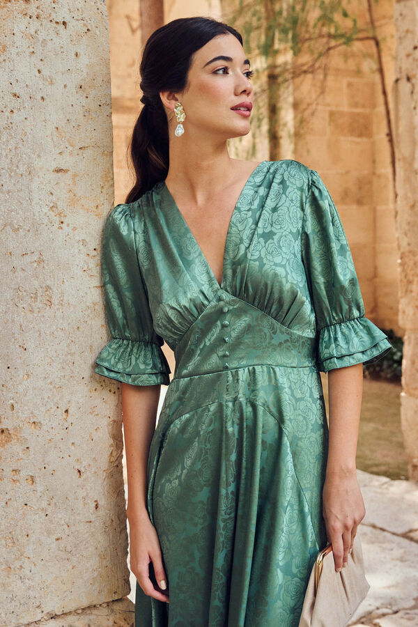 Polín Et Moi Vestido de manga francesa Amabella Verde