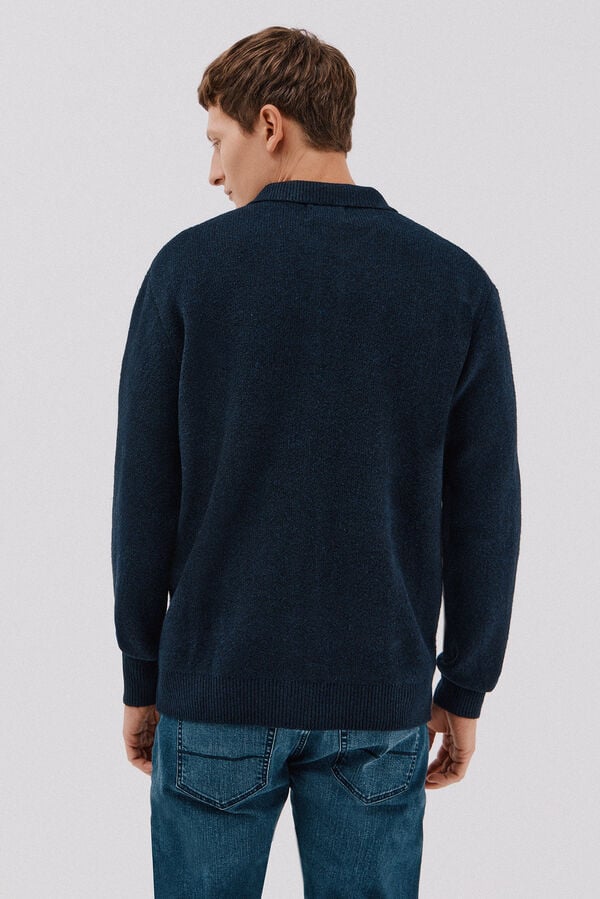 Cortefiel Textured knit jersey-knit  Navy