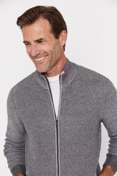Cortefiel Plated knit cardigan Grey