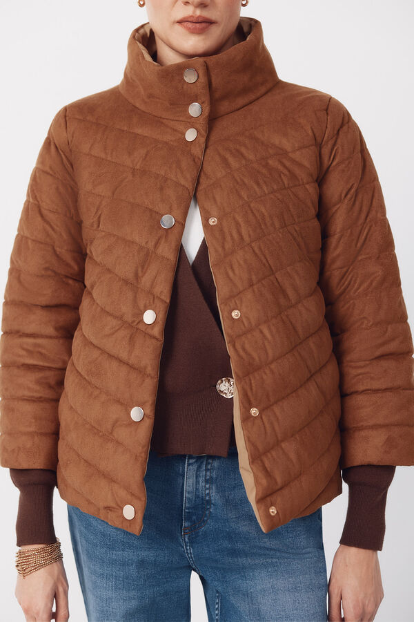 Cortefiel Reversible quilted jacket Beige