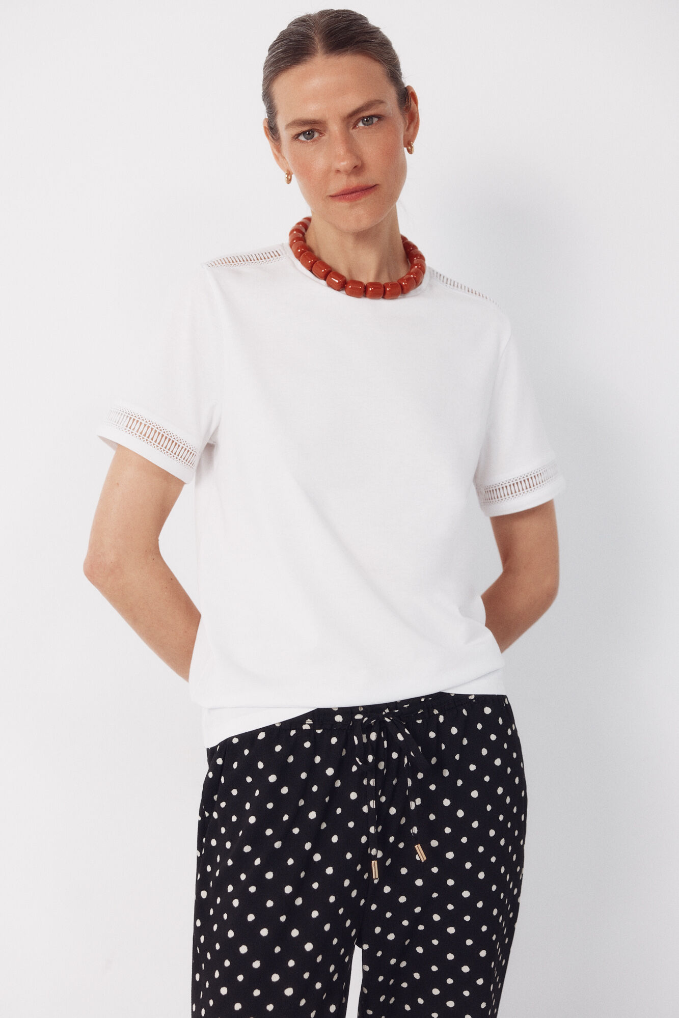 Cortefiel Camiseta com detalhe de bainha