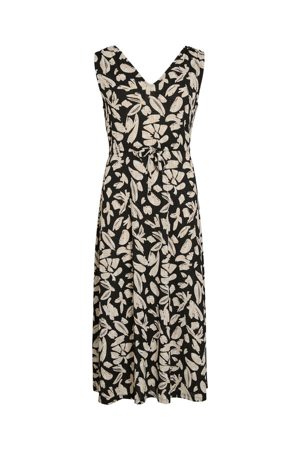 Vila Vestido midi estampado escote en V Negro