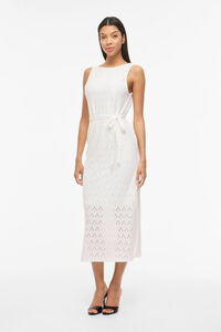 Vila Vestido midi com recortes em algod&atilde;o