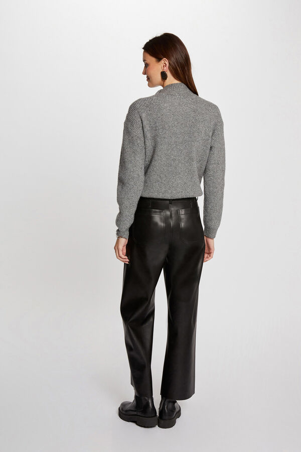 Cortefiel Long-sleeved jumper with buttons Kaki