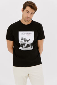 Cortefiel Freddie Mercury licensed T-shirt Black