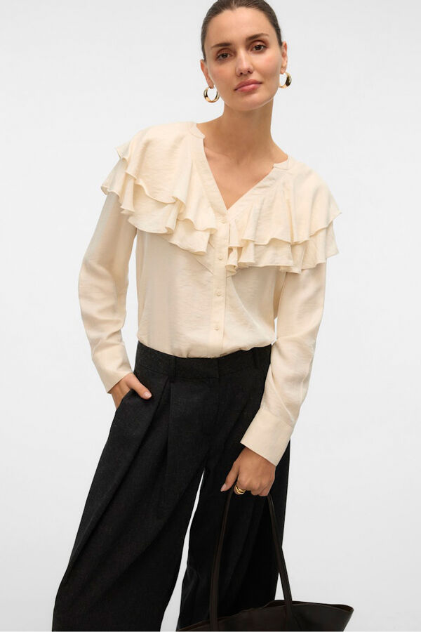 Vero Moda Blusa com gola franzida  Cinzento