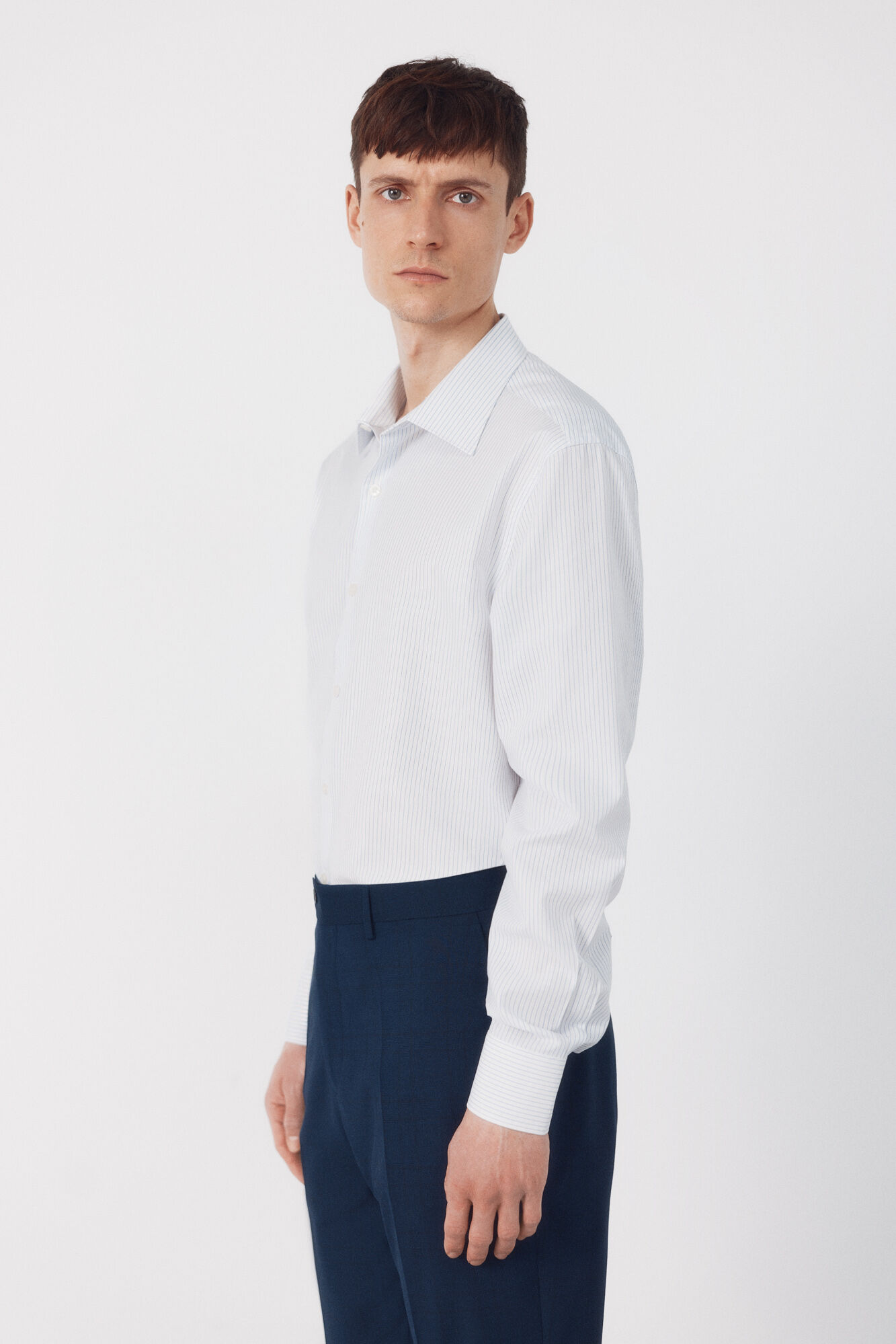 Cortefiel Tencel cotton striped dress shirt