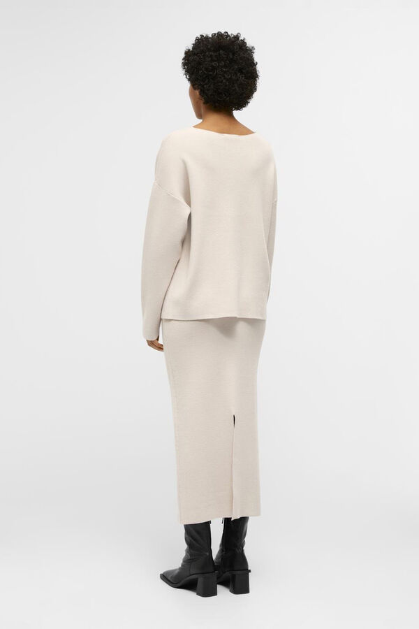 Object Camisola básico com gola em V Cinzento