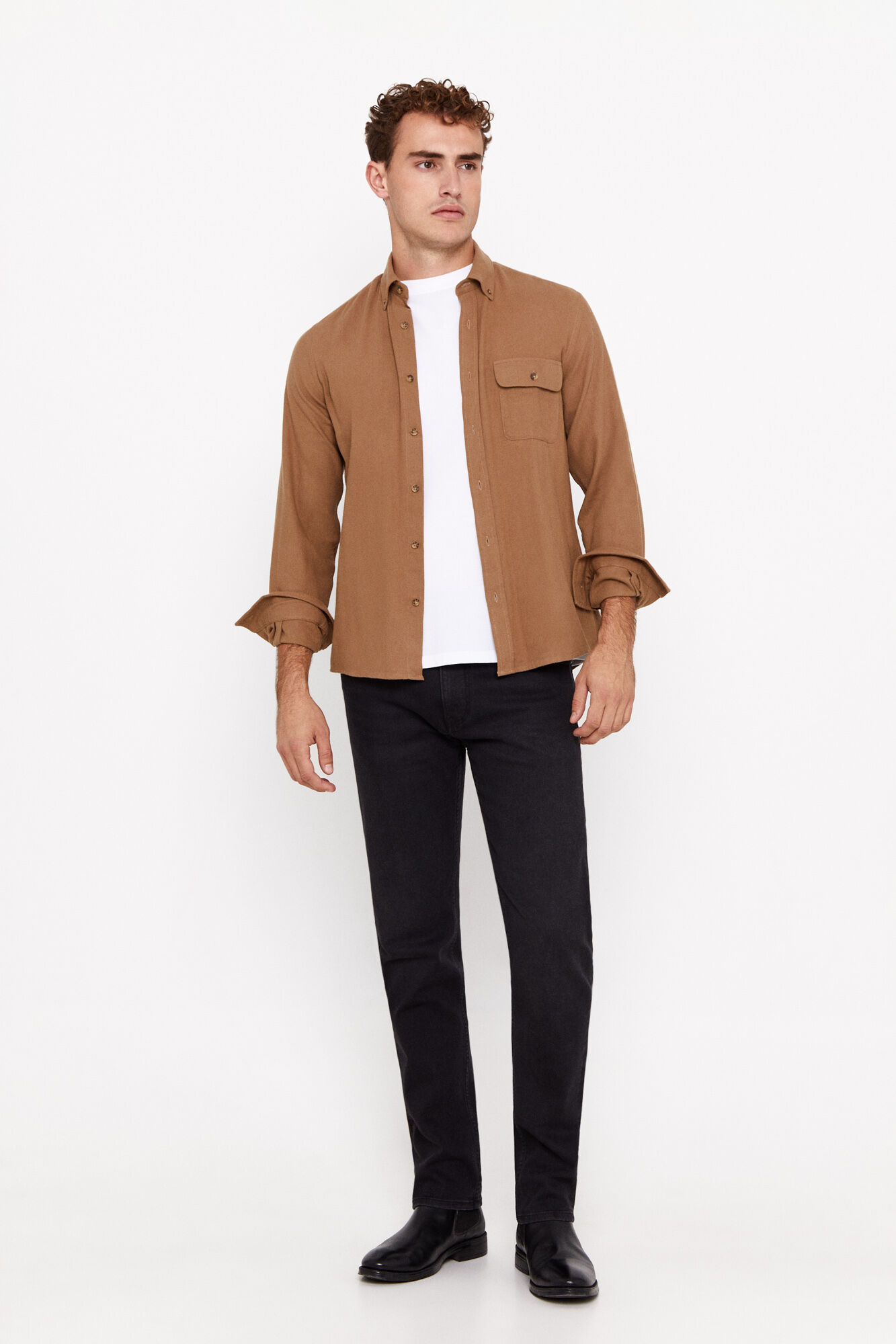 Pantalon vaquero marron hombre deals