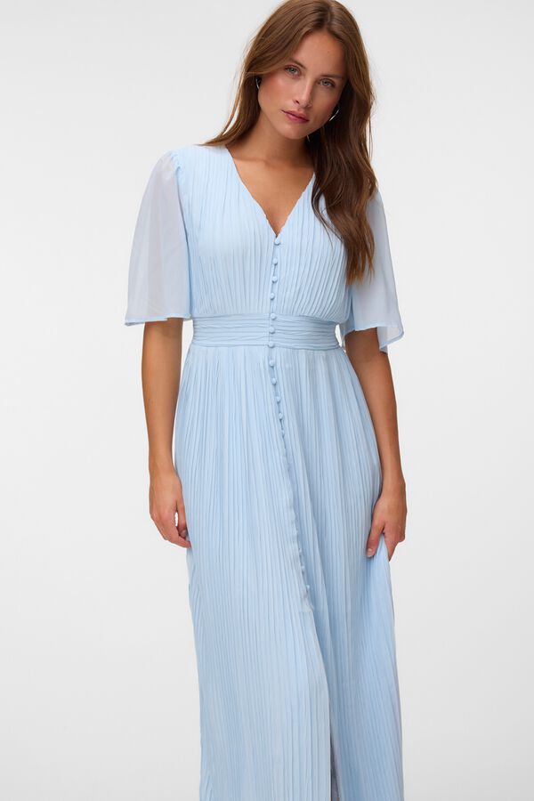 Vero Moda Vestido comprido plissado Azul